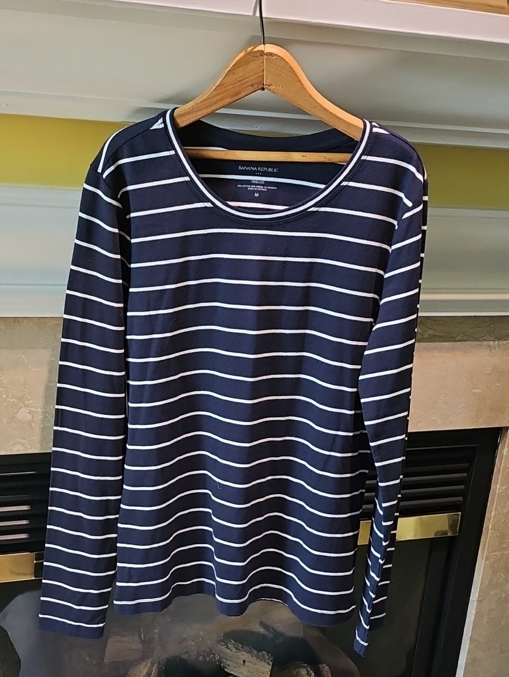 Banana Republic Timeless T-Shirt Navy/White Womens Size Med